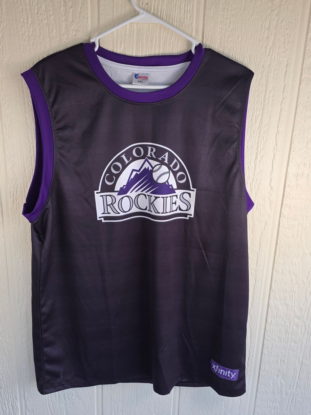 Men,s  Colorado Rockies Sleeveless Jersey Tank Top - Purple/Black, Size XL